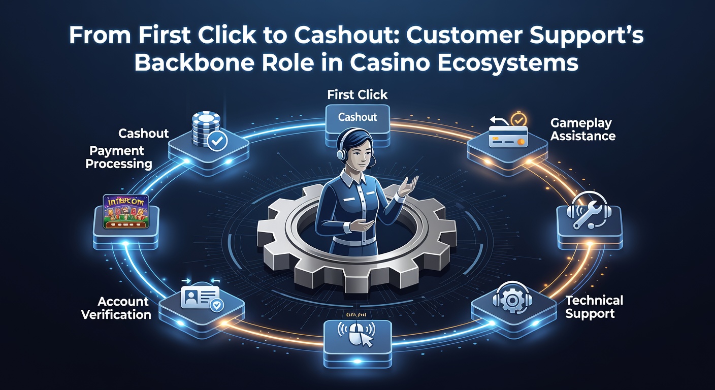 Illustration of a smooth cashout process with support agents verifying transactions and players receiving funds promptly