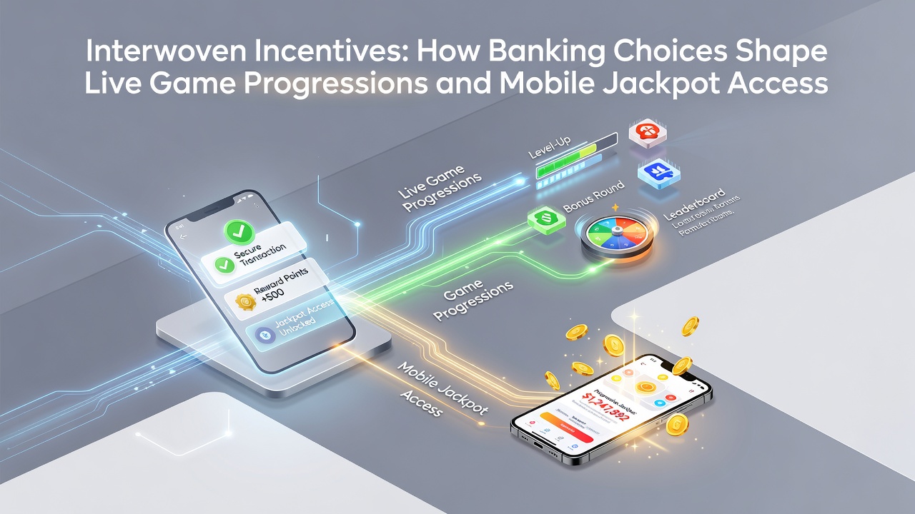 Mobile screen displaying jackpot interface linked to banking confirmation