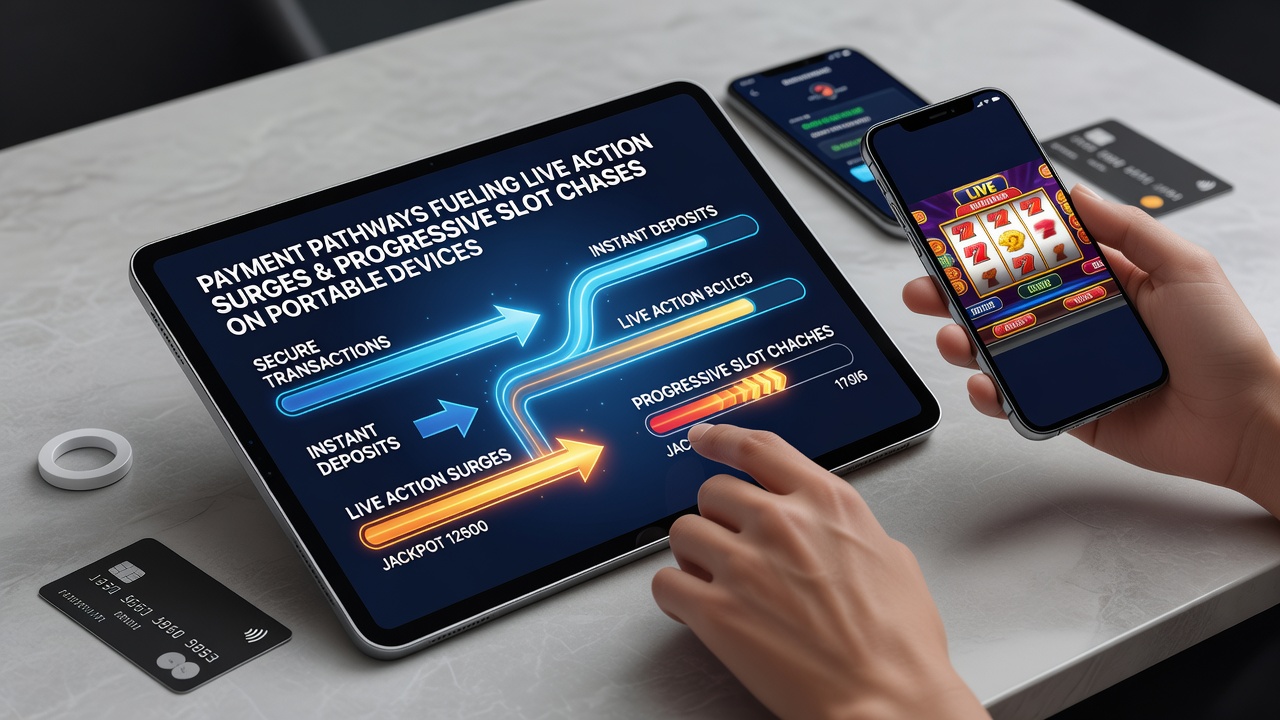 Users engaging with progressive slot interfaces and live dealer streams via optimized payment pathways on mobile devices