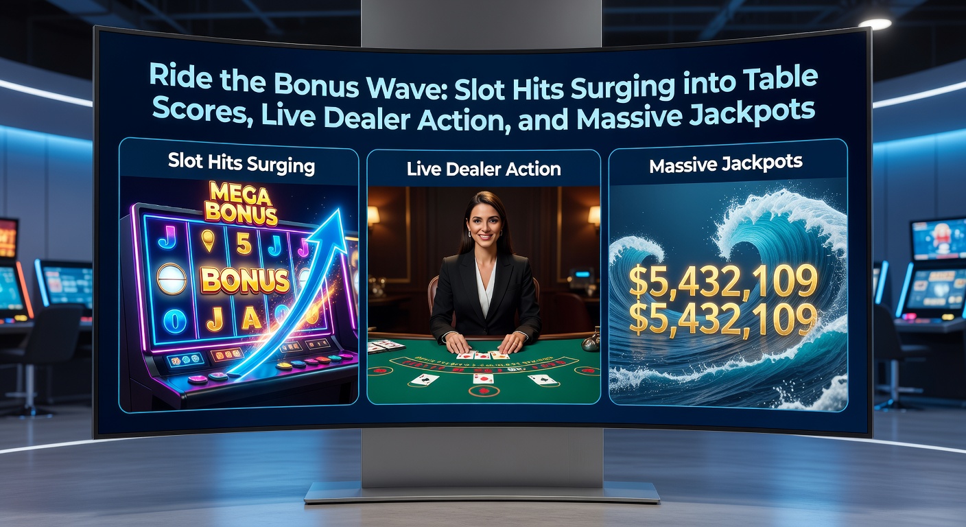 Dynamic live dealer roulette table with slot bonus overlays and escalating jackpot counters in a high-energy casino setting