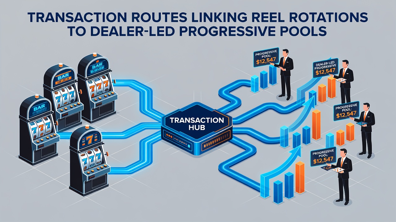 Live dealer table interface displaying real-time progressive jackpot growth linked to slot contributions